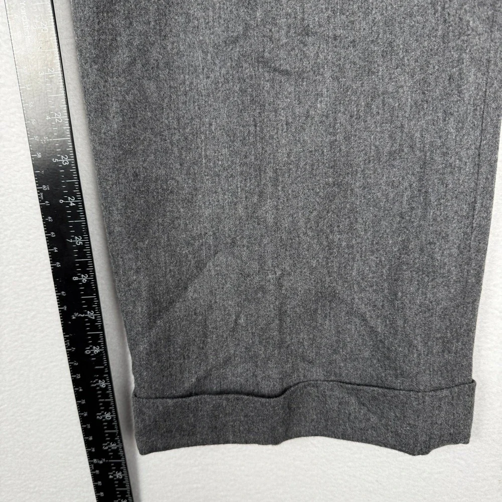 Ann Taylor Gray Wool Cashmere Blend Cuffed Straight Leg Dress Pants Womens 8